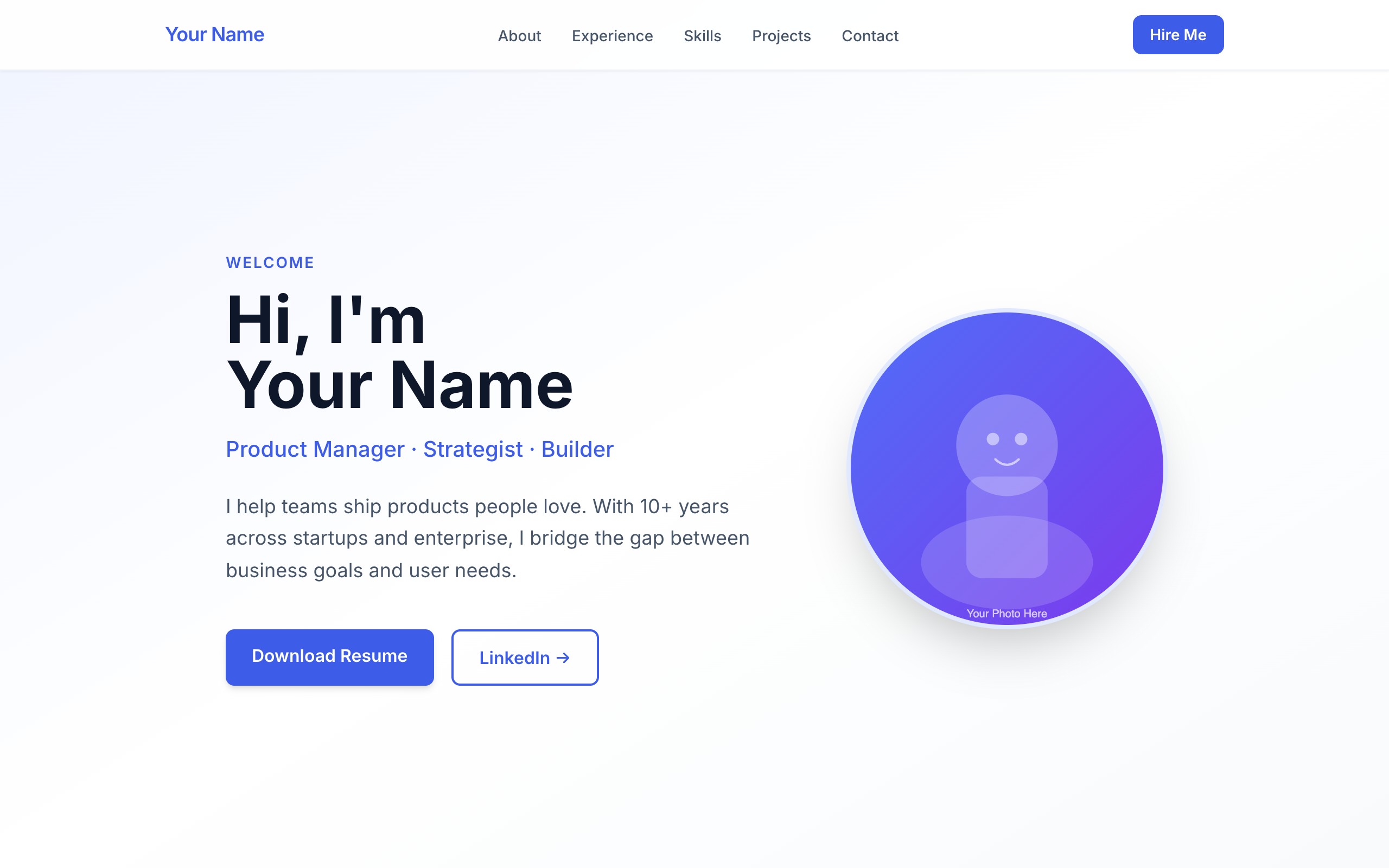 Personal Website demo preview